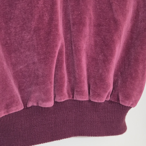 *Vintage* Maroon Vneck Velour Cropped Long Sleeve Sweater -size small - Picture 6 of 6